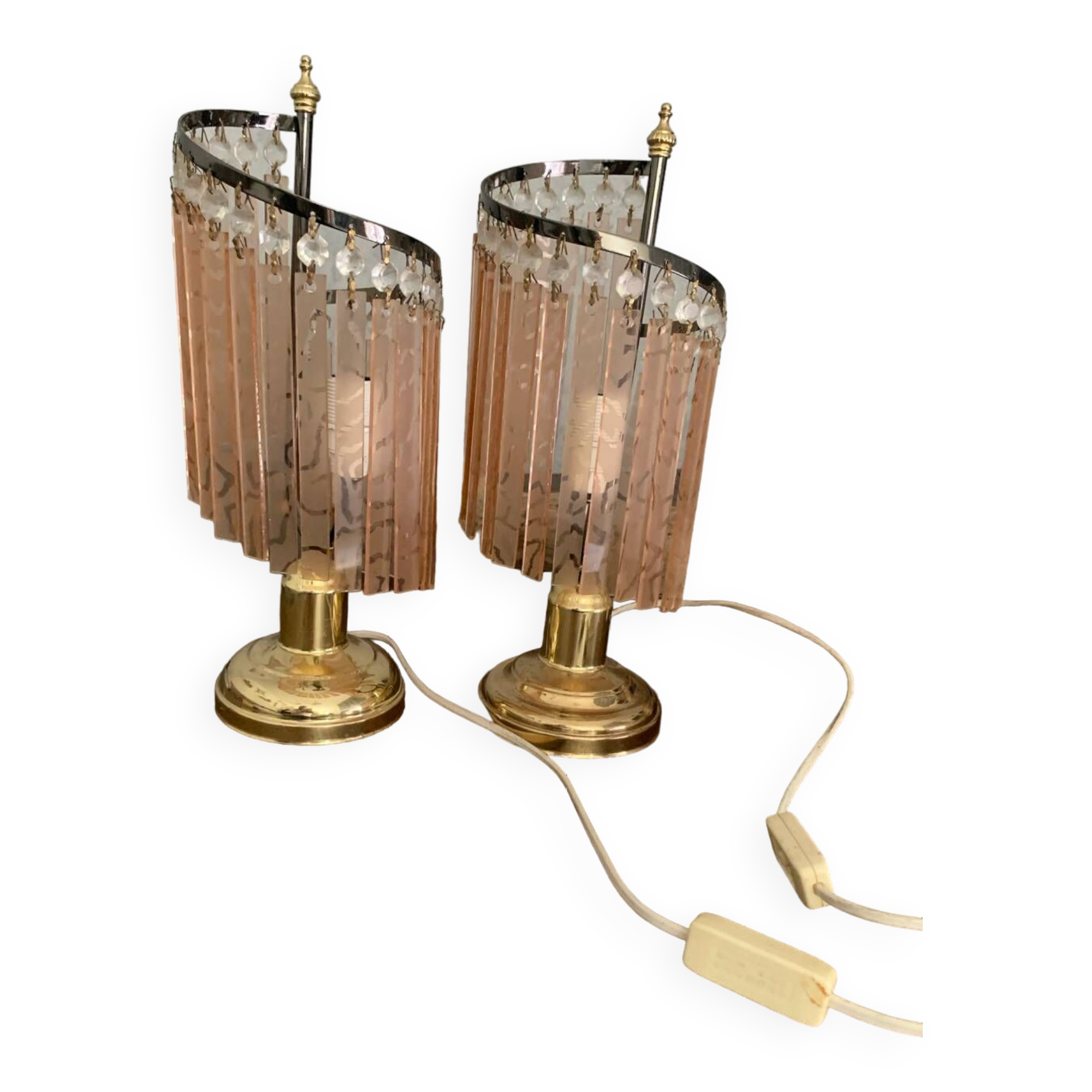 Paire de lampes de chevet vintage