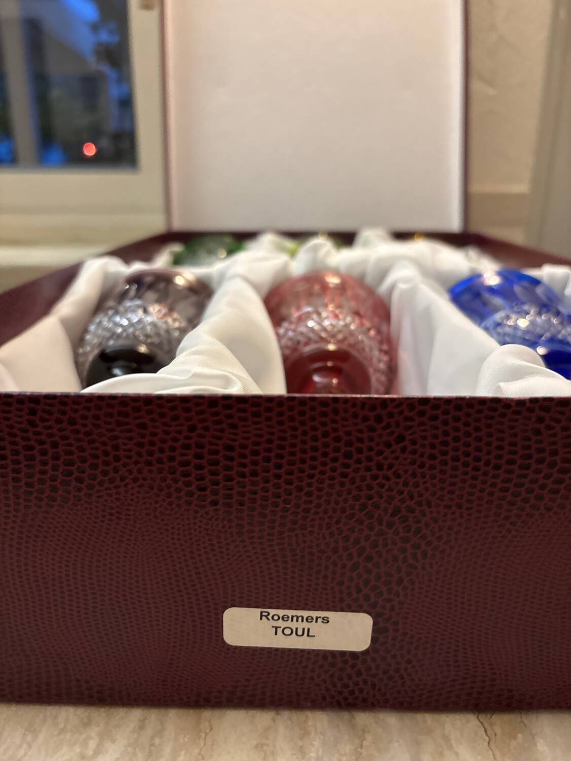 6 Roemers crystal wine glasses