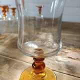 8 amber foot glasses