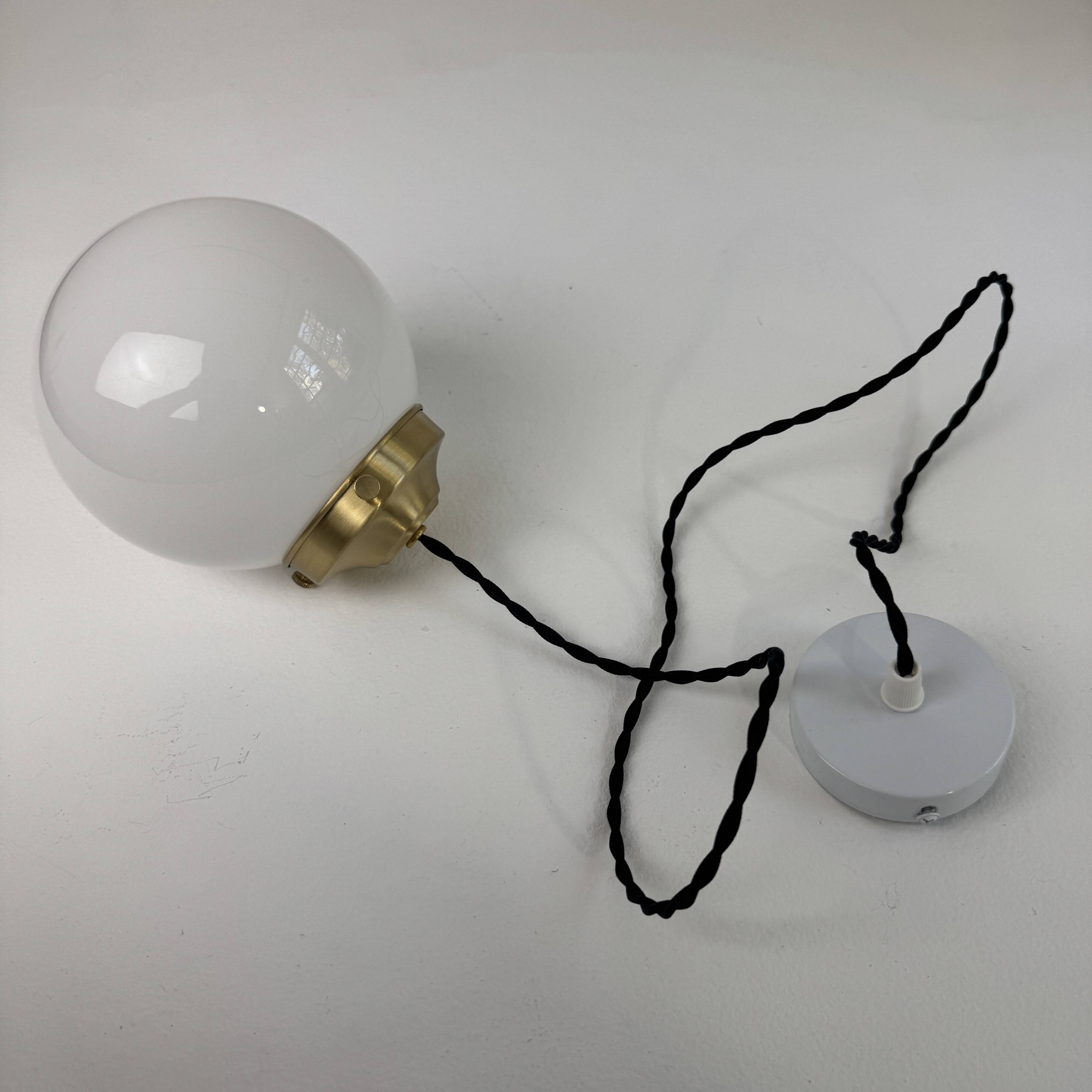 Pair of vintage opaline pendants 13 cm