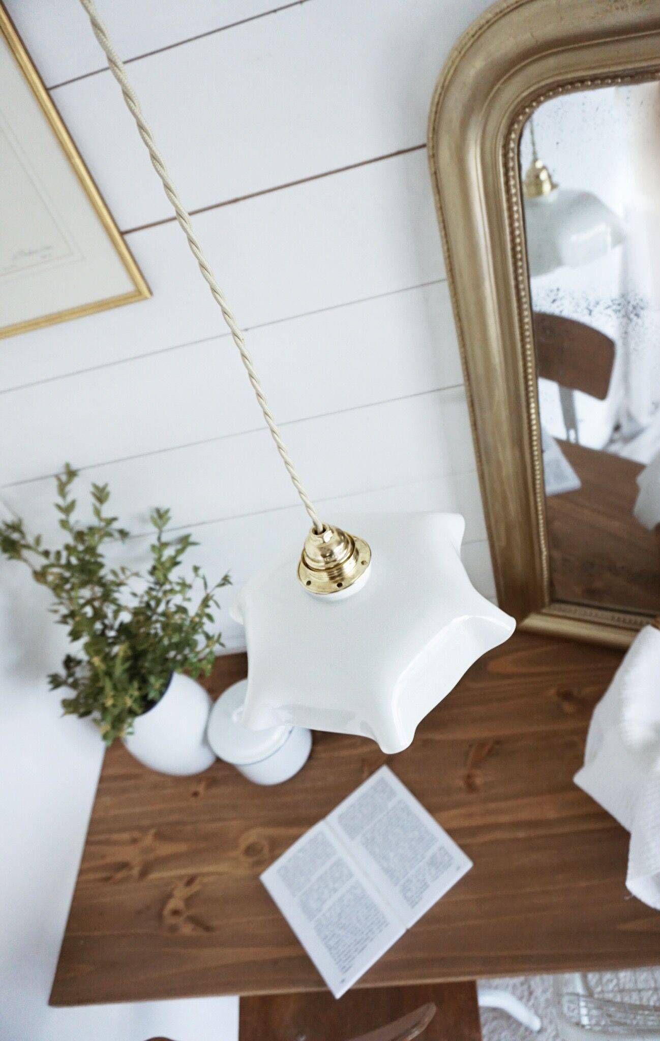 Draped suspension Opaline 🌿 Vintage