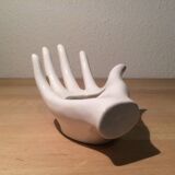 Hand soliflore ring in white ceramic
