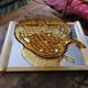 Coupe vintage en verre ambré moulé – motif feuille et raisin – années