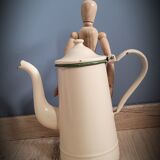 Beige enamel coffee maker
