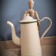 Beige enamel coffee maker