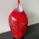 Vase Murano vintage rouge avec paillettes d or