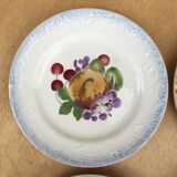 4 Plates with mismatched fruity patterns