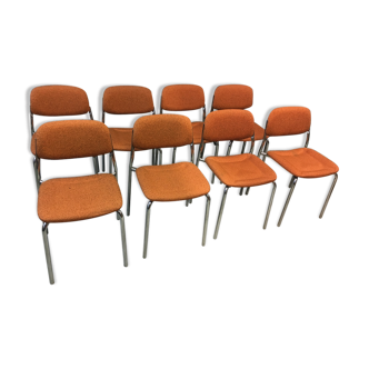 Lot de 8 chaises eurosit des années 80