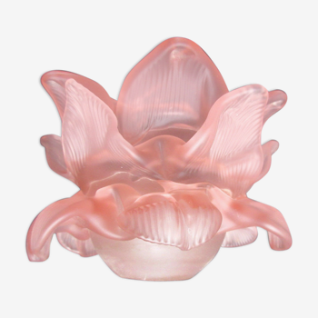 Art Deco lamp tulip in pink glass paste: Flower with 18 petals