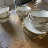 6 tasses et soucoupes porcelaine ADP France Royal de Luxe