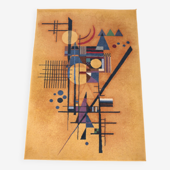 Vintage rug, abstract composition inspired by Kandinsky