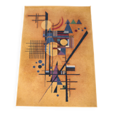 Vintage rug, abstract composition inspired by Kandinsky