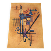 Tapis vintage, composition abstraite inspirée de Kandinsky