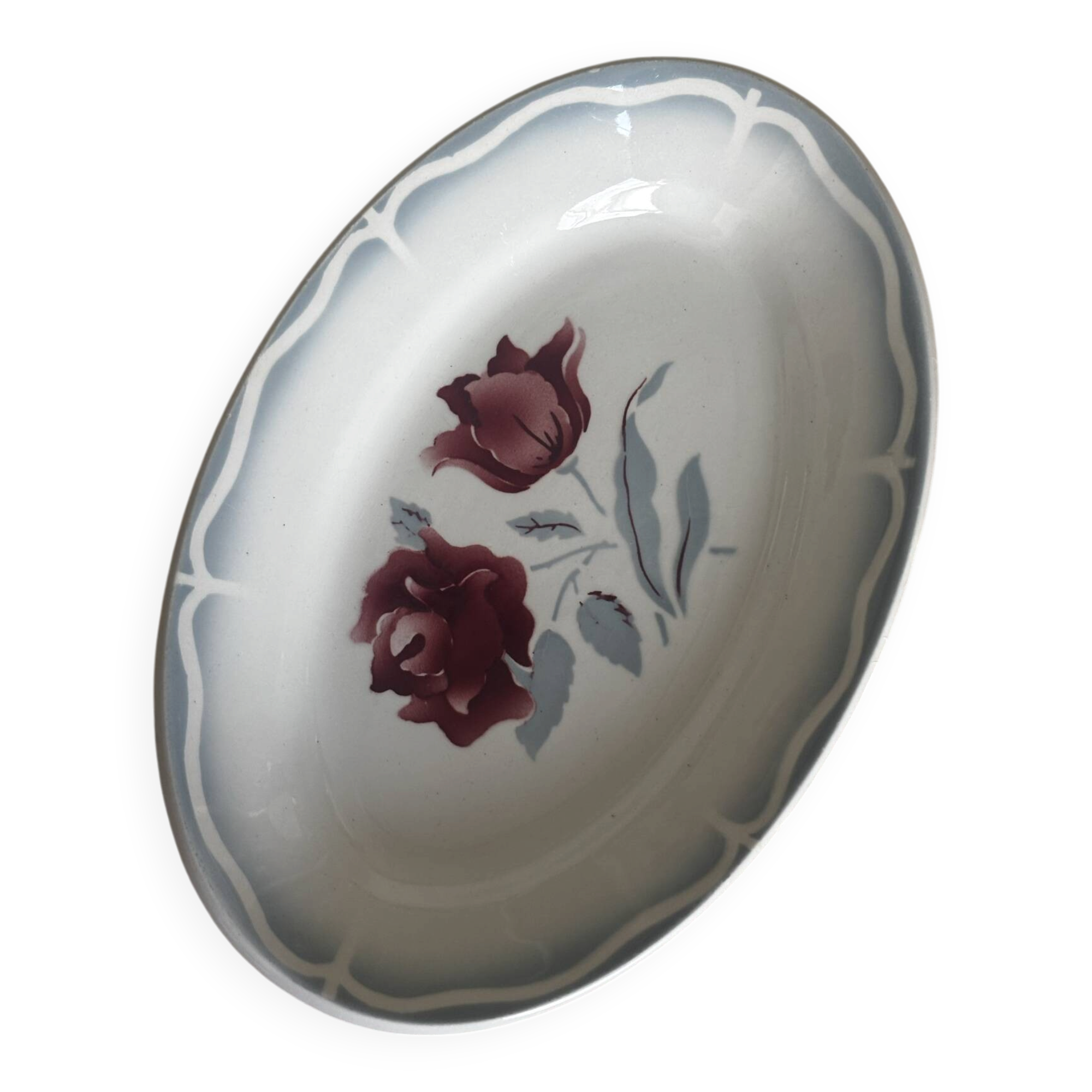 Old earthenware dish from Digoin Sarreguemines Alesia