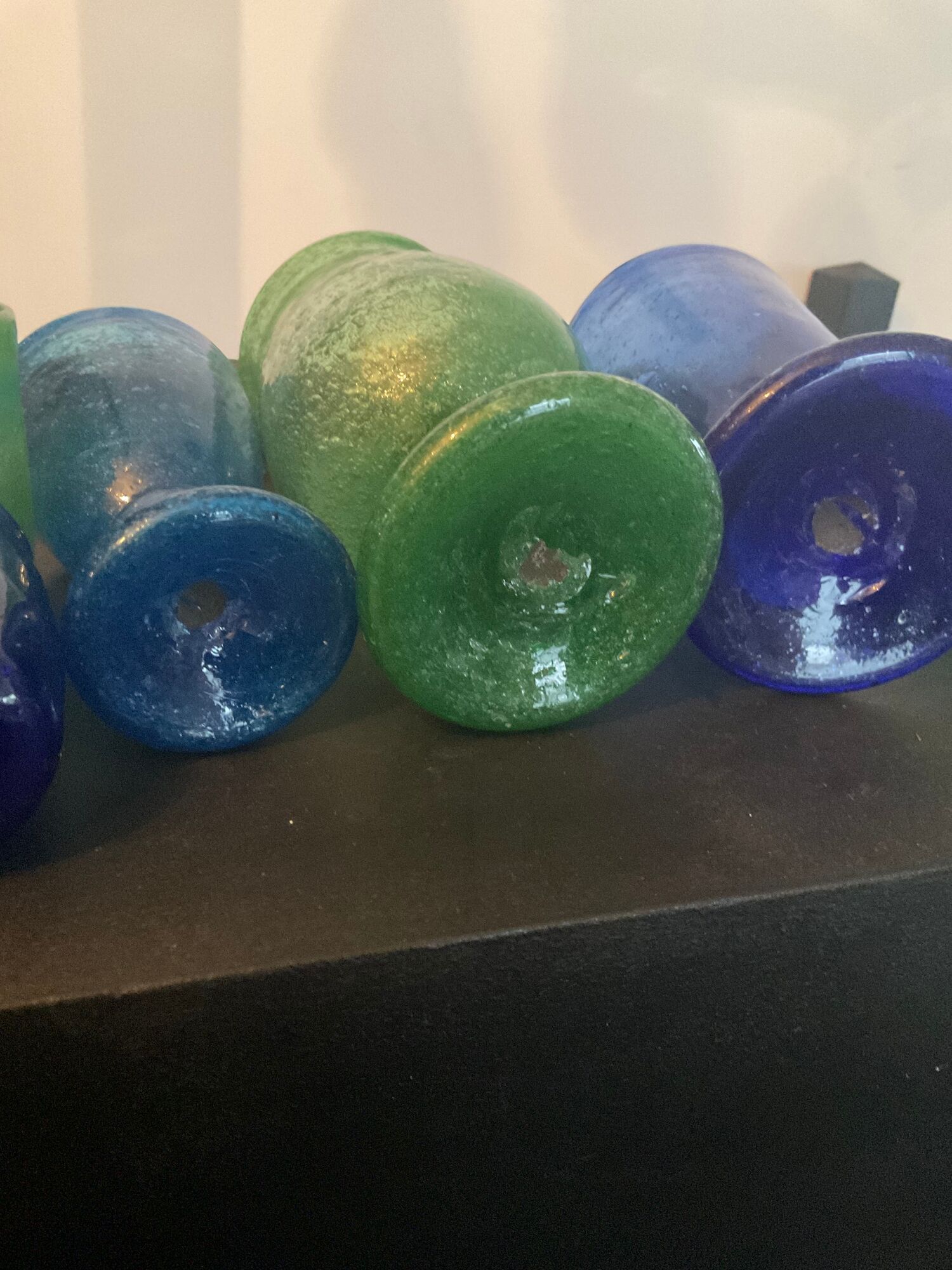 Series of vintage jar vases in bubbled glass paste from the 50s-60s