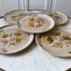 set of 5 stoneware dessert plates Niderviller Doria Ste Radegonde hand painted white years