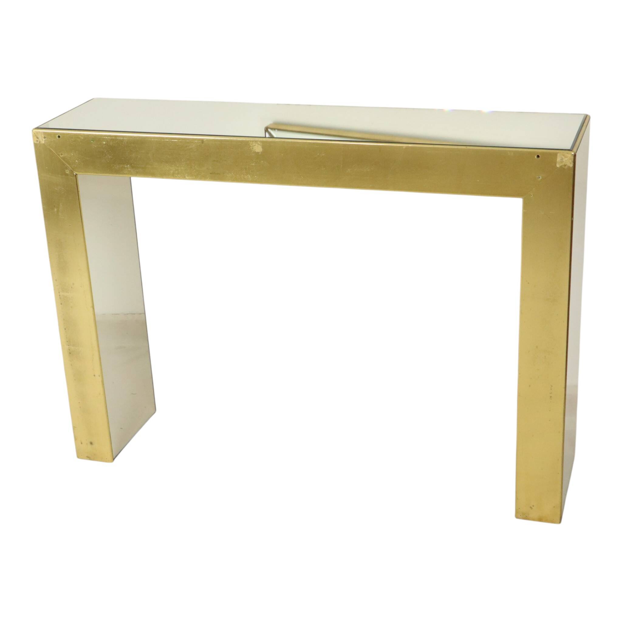 Miroir avec console argentés et dorés – Deknudt
