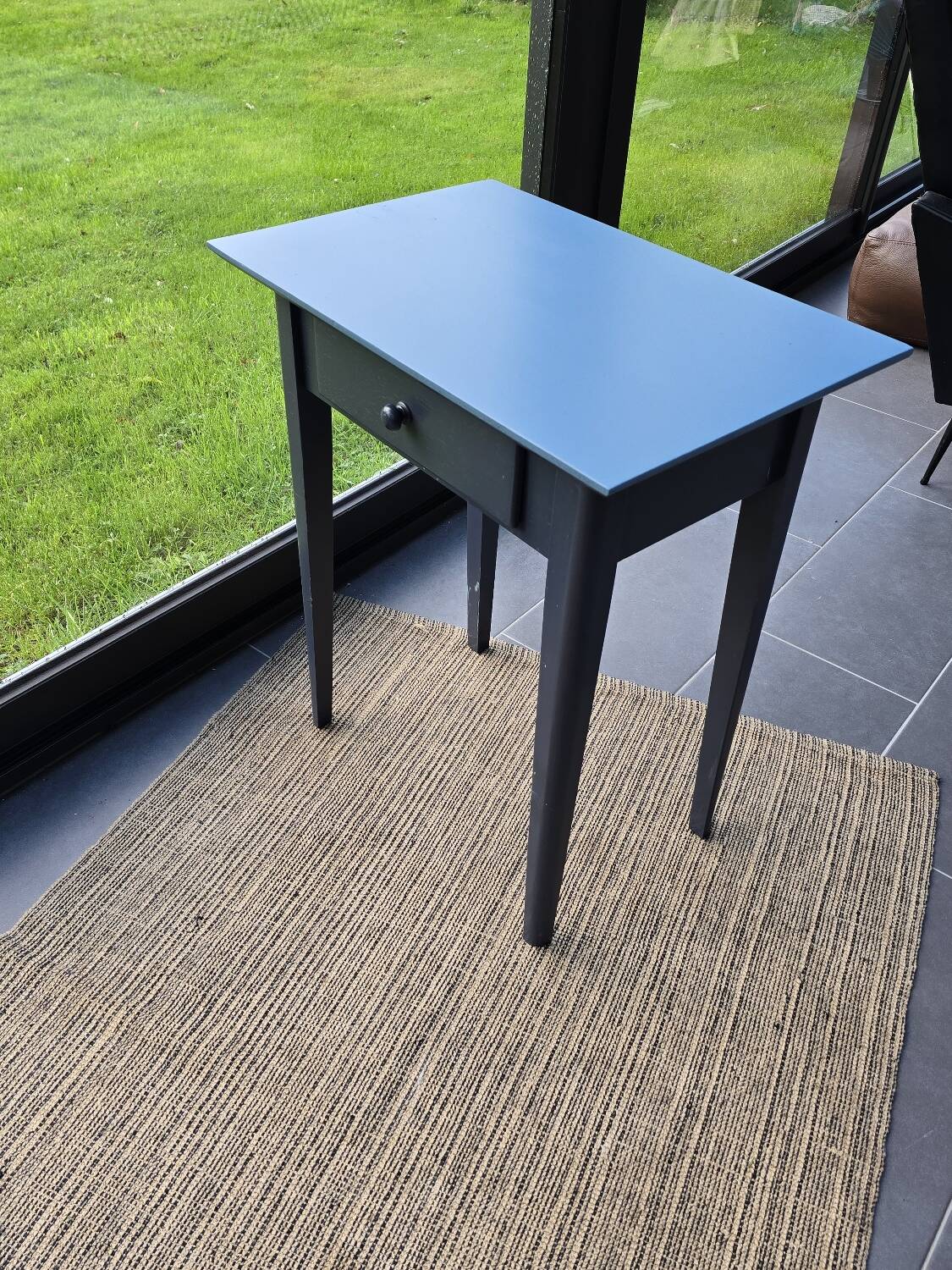 Blue painted side table