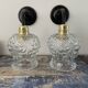 Pair of vintage electrified to nine-piece chiseled glass wall lamps