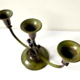 Art Deco Swedish Grace  candleholder in Varnish Verdigris Brass