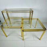 3 tables en laiton, 1980