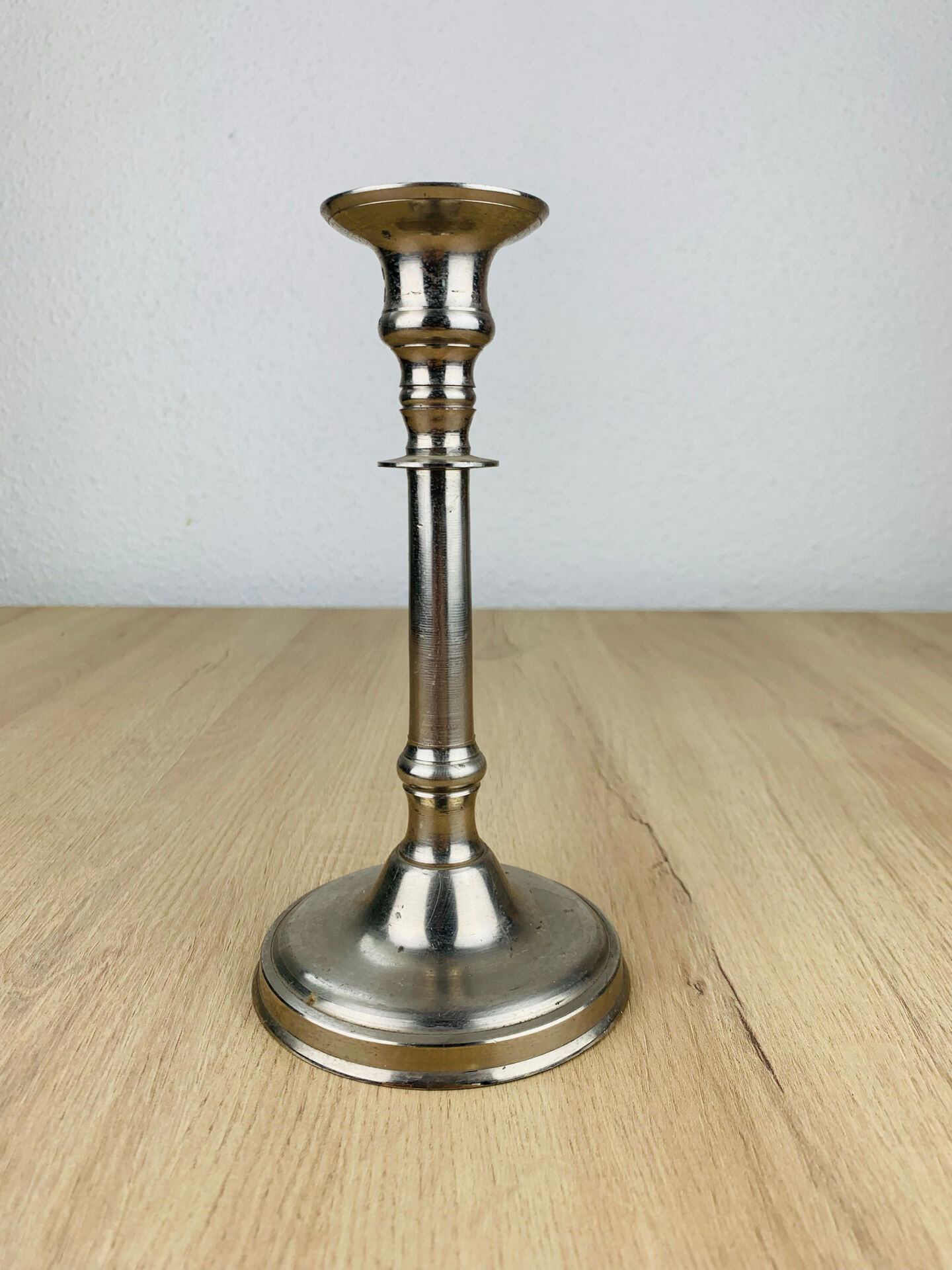 Silver metal candlestick