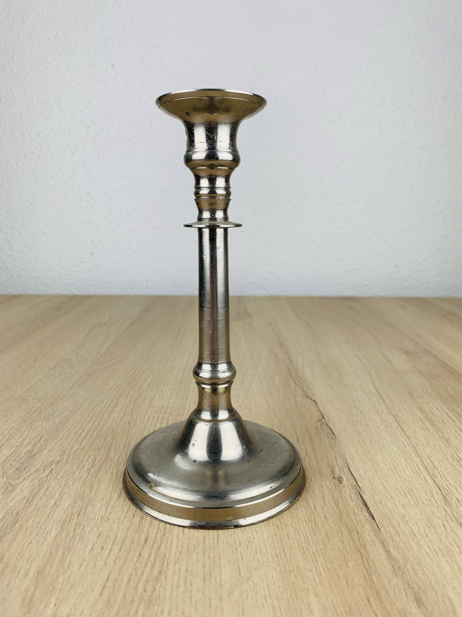 Silver metal candlestick
