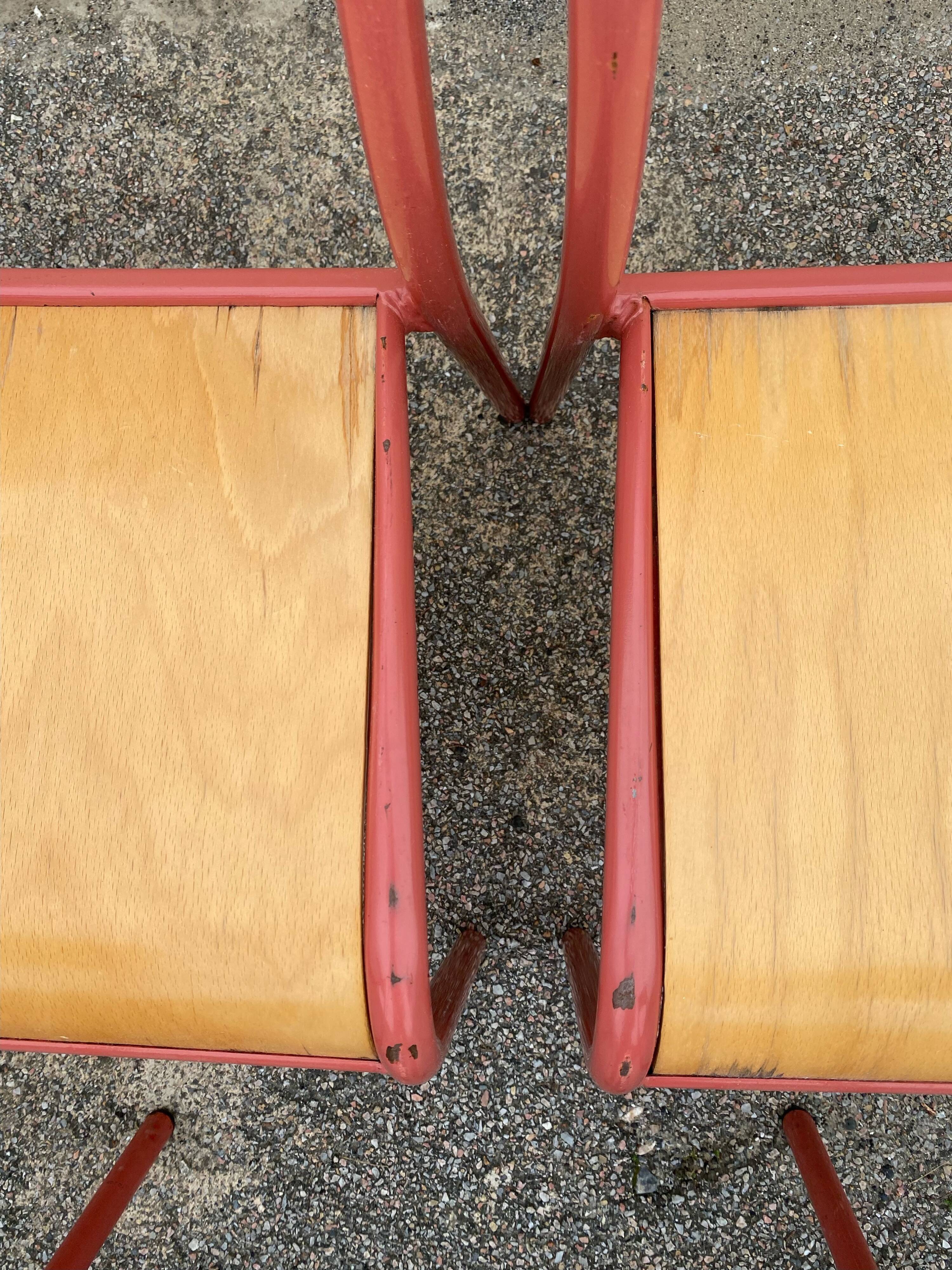 Set of 6 Adult size Mullca school chairs from the 80s