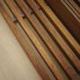 Danish solid mahogany mirror with slatted shelf, 1970s
