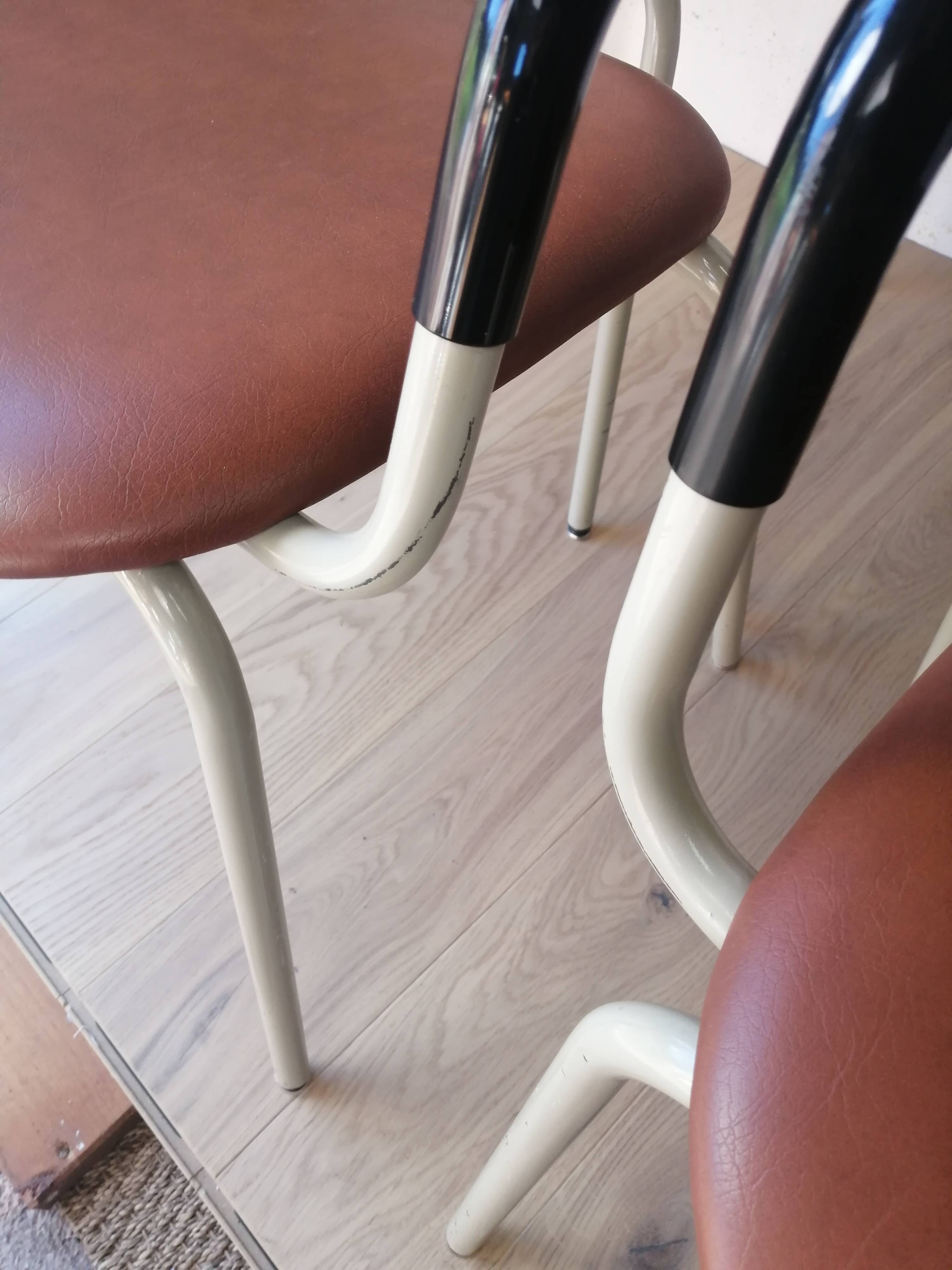 Set of 8 armchairs and chairs 420-44 Strafor-Steelcase