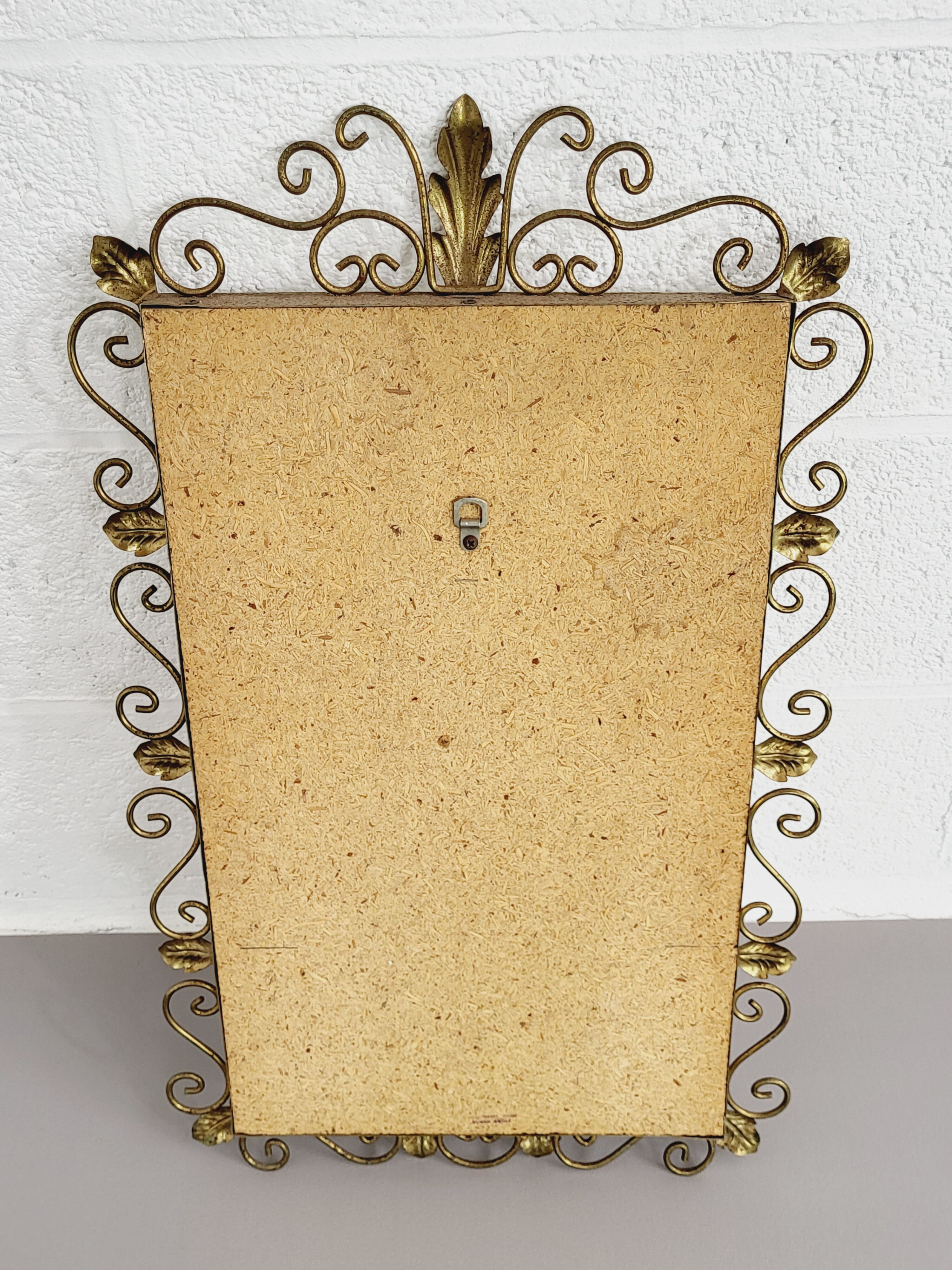 Rectangular mirror 50s - 60s on brass frame
