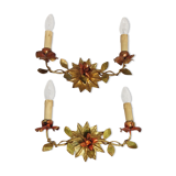 Golden forging sconces. Spain 1940s.
