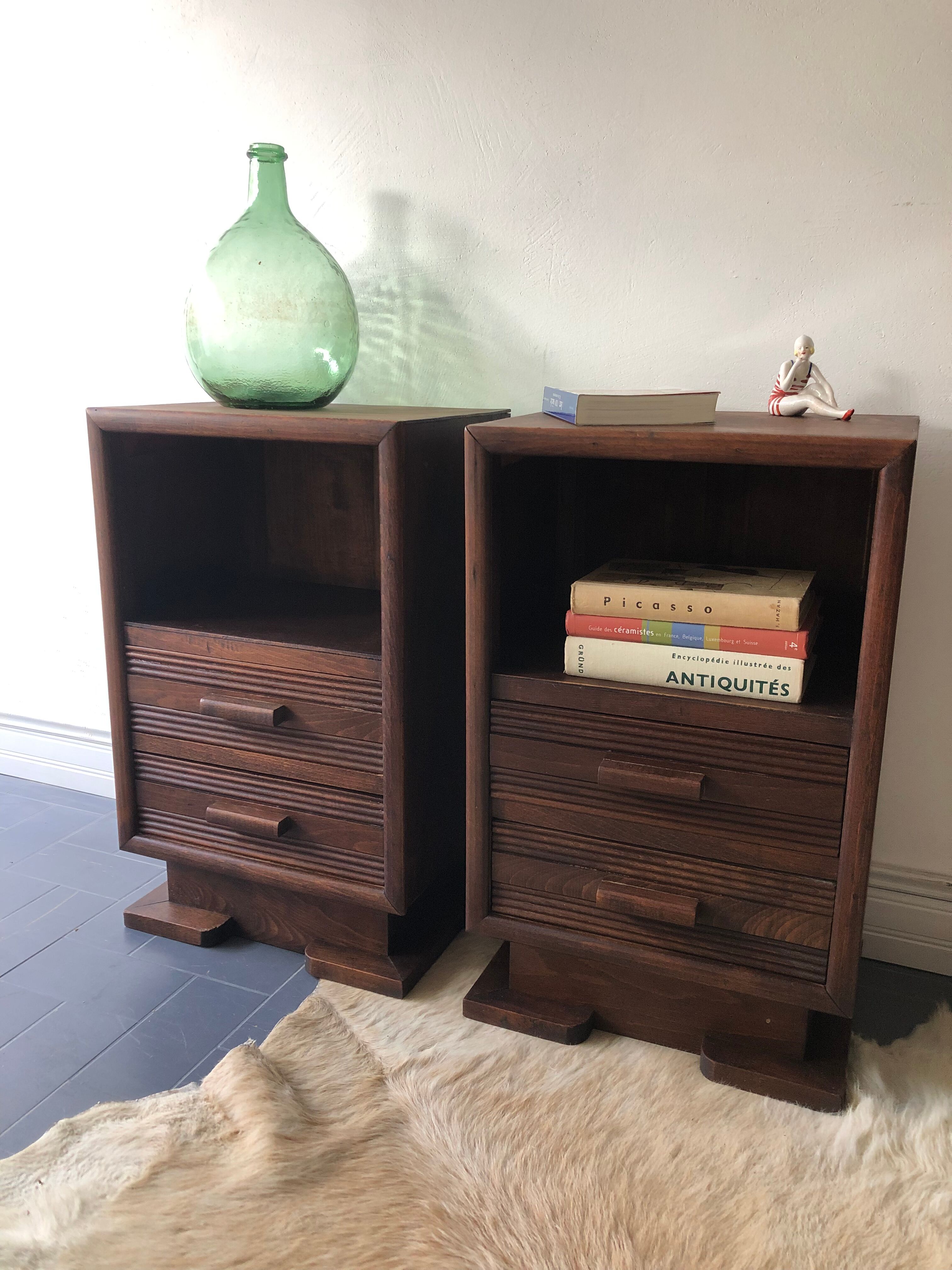 Pair of art deco bedside tables