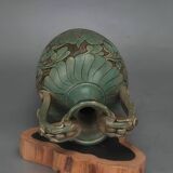 Antique Celadon Porcelain Vase with Floral Design, Ming Dynasty Vintage Vase