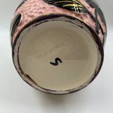 Old Vallauris ceramic earthenware vase rose gold vintage 1960 70 Tulip flowers