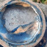 Vase with 3 handles in glazed terracotta Alsace early 20th century