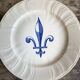 Set of 5 antique Gien plates – Fleur de Lys pattern – Ironstone