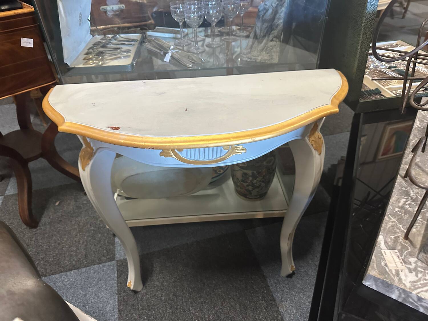 Console en bois peint