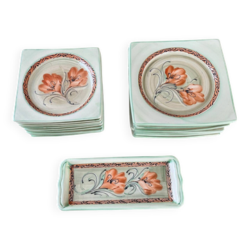 17-piece vintage service from Vallauris (1960-1970)