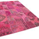 Handmade anatolian overdyed 200 cm x 300 cm pink patchwork carpet