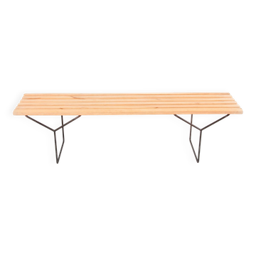 Mid-century slatted bench by Harry Bertoia for Knoll International, USA, 1960s.