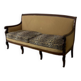 Louis Philippe bench in Leopard fabric