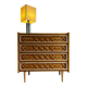 Commode chêne et rotin 1960