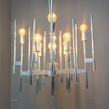 Vintage Sciolari chrome chandelier, 1970s
