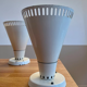 Suite of 3 wall lamps, vintage, white lacquered metal, lita 1970 france