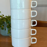 Stackable ceramic cups from Sarreguemines