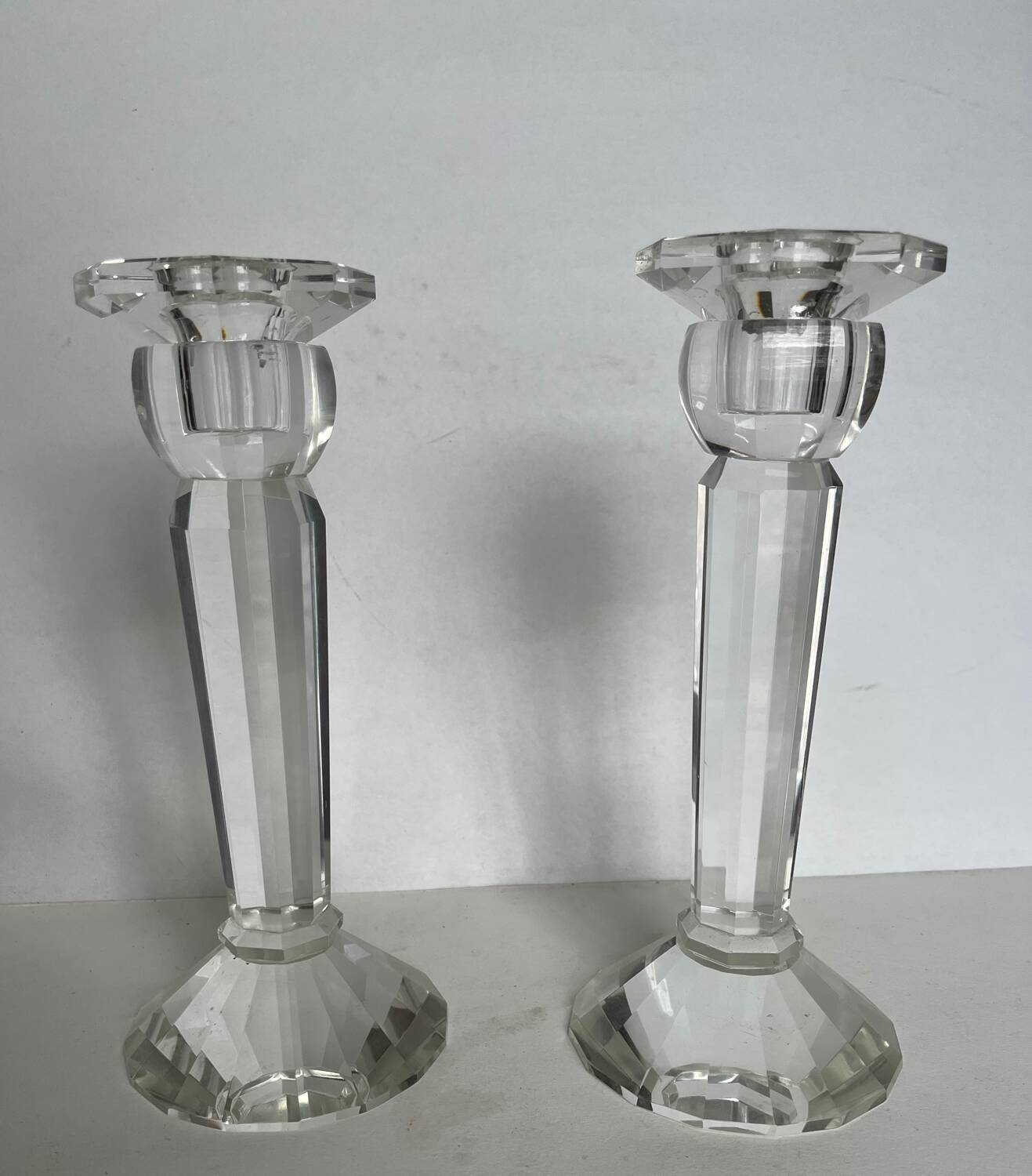 Pair of crystal candlesticks