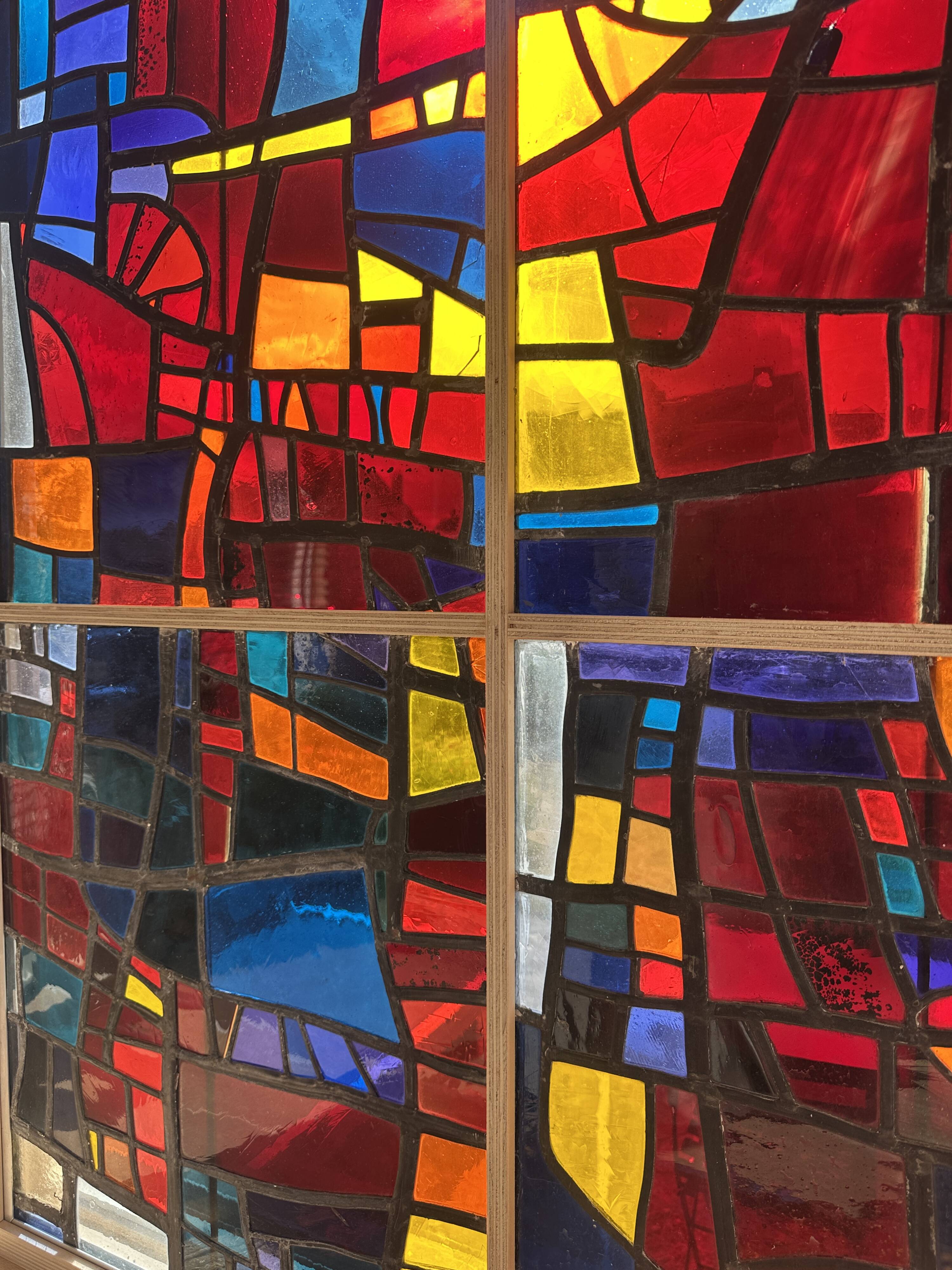 Vitrail  cabinet - Stained Glass 1960