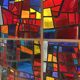 Vitrail  cabinet - Stained Glass 1960