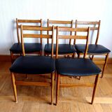 Five vintage Scandinavian chairs 1970